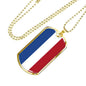 Netherlands Flag Necklace Netherlands Flag Stainless Steel or 18k Gold Dog Tag 24" - Express Your Love Gifts