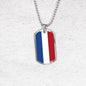 Netherlands Flag Necklace Netherlands Flag Stainless Steel or 18k Gold Dog Tag 24" - Express Your Love Gifts