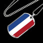 Netherlands Flag Necklace Netherlands Flag Stainless Steel or 18k Gold Dog Tag 24" - Express Your Love Gifts