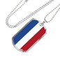 Netherlands Flag Necklace Netherlands Flag Stainless Steel or 18k Gold Dog Tag 24" - Express Your Love Gifts