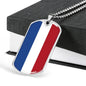 Netherlands Flag Necklace Netherlands Flag Stainless Steel or 18k Gold Dog Tag 24" - Express Your Love Gifts