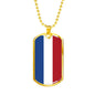 Netherlands Flag Necklace Netherlands Flag Stainless Steel or 18k Gold Dog Tag 24" - Express Your Love Gifts