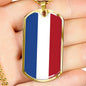 Netherlands Flag Necklace Netherlands Flag Stainless Steel or 18k Gold Dog Tag 24" - Express Your Love Gifts