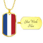 Netherlands Flag Necklace Netherlands Flag Stainless Steel or 18k Gold Dog Tag 24" - Express Your Love Gifts