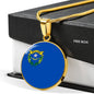 Nevada State Flag Necklace Stainless Steel or 18k Gold Circle Pendant 18-22" - Express Your Love Gifts