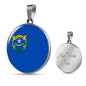 Nevada State Flag Necklace Stainless Steel or 18k Gold Circle Pendant 18-22" - Express Your Love Gifts