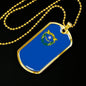 Nevada State Flag Necklace Stainless Steel or 18k Gold Dog Tag 24" Chain - Express Your Love Gifts