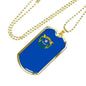 Nevada State Flag Necklace Stainless Steel or 18k Gold Dog Tag 24" Chain - Express Your Love Gifts