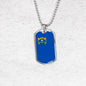 Nevada State Flag Necklace Stainless Steel or 18k Gold Dog Tag 24" Chain - Express Your Love Gifts