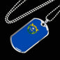 Nevada State Flag Necklace Stainless Steel or 18k Gold Dog Tag 24" Chain - Express Your Love Gifts