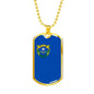 Nevada State Flag Necklace Stainless Steel or 18k Gold Dog Tag 24" Chain - Express Your Love Gifts