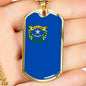 Nevada State Flag Necklace Stainless Steel or 18k Gold Dog Tag 24" Chain - Express Your Love Gifts