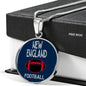 New England Circle Pendant Football Fan Necklace Stainless Steel or 18k Gold 18-22" - Express Your Love Gifts