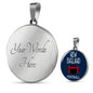 New England Circle Pendant Football Fan Necklace Stainless Steel or 18k Gold 18-22" - Express Your Love Gifts