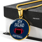New England Circle Pendant Football Fan Necklace Stainless Steel or 18k Gold 18-22" - Express Your Love Gifts