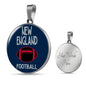 New England Circle Pendant Football Fan Necklace Stainless Steel or 18k Gold 18-22" - Express Your Love Gifts