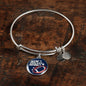 New England Fan Circle Pendant Stainless Steel or 18k Gold Finish Bracelet Bangle - Express Your Love Gifts