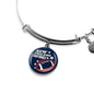 New England Fan Circle Pendant Stainless Steel or 18k Gold Finish Bracelet Bangle - Express Your Love Gifts