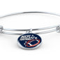 New England Fan Circle Pendant Stainless Steel or 18k Gold Finish Bracelet Bangle - Express Your Love Gifts