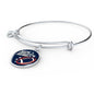 New England Fan Circle Pendant Stainless Steel or 18k Gold Finish Bracelet Bangle - Express Your Love Gifts