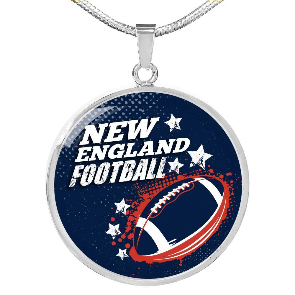 New England Fan Football Gift Circle Necklace - Express Your Love Gifts