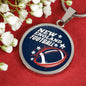 New England Fan Football Gift Circle Necklace - Express Your Love Gifts