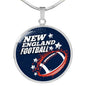 New England Fan Football Gift Circle Necklace - Express Your Love Gifts