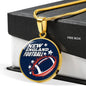 New England Fan Football Gift Circle Necklace - Express Your Love Gifts
