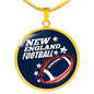 New England Fan Football Gift Circle Necklace - Express Your Love Gifts