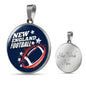 New England Fan Football Gift Circle Necklace - Express Your Love Gifts