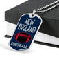 New England Fan Necklace Dog Tag Stainless Steel or 18k Gold 24" Chain - Express Your Love Gifts