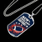 New England Football Necklace Stainless Steel or 18k Gold Dog Tag 24" Chain-Express Your Love Gifts