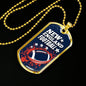 New England Football Necklace Stainless Steel or 18k Gold Dog Tag 24" Chain-Express Your Love Gifts