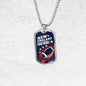 New England Football Necklace Stainless Steel or 18k Gold Dog Tag 24" Chain-Express Your Love Gifts