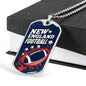 New England Football Necklace Stainless Steel or 18k Gold Dog Tag 24" Chain-Express Your Love Gifts