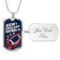 New England Football Necklace Stainless Steel or 18k Gold Dog Tag 24" Chain-Express Your Love Gifts