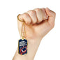New England Football Necklace Stainless Steel or 18k Gold Dog Tag 24" Chain-Express Your Love Gifts
