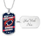 New England Home Of Winning Football Necklace Stainless Steel or 18k Gold Dog Tag 24" Chain-Express Your Love Gifts