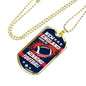 New England Home Of Winning Football Necklace Stainless Steel or 18k Gold Dog Tag 24" Chain-Express Your Love Gifts