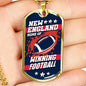 New England Home Of Winning Football Necklace Stainless Steel or 18k Gold Dog Tag 24" Chain-Express Your Love Gifts
