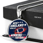 New England Winning Football Circle Necklace Stainless Steel or 18k Gold 18-22" - Express Your Love Gifts