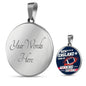 New England Winning Football Circle Necklace Stainless Steel or 18k Gold 18-22" - Express Your Love Gifts
