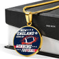 New England Winning Football Circle Necklace Stainless Steel or 18k Gold 18-22" - Express Your Love Gifts