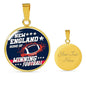 New England Winning Football Circle Necklace Stainless Steel or 18k Gold 18-22" - Express Your Love Gifts
