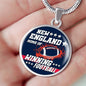 New England Winning Football Circle Necklace Stainless Steel or 18k Gold 18-22" - Express Your Love Gifts