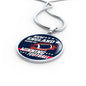 New England Winning Football Circle Necklace Stainless Steel or 18k Gold 18-22" - Express Your Love Gifts