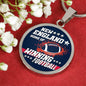 New England Winning Football Circle Necklace Stainless Steel or 18k Gold 18-22" - Express Your Love Gifts