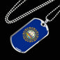 New Hampshire State Flag Stainless Steel or 18k Gold Dog Tag 24" Chain - Express Your Love Gifts