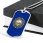 New Hampshire State Flag Stainless Steel or 18k Gold Dog Tag 24" Chain - Express Your Love Gifts