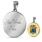 New Jersey State Flag Necklace Stainless Steel or 18k Gold Circle Pendant 18-22" - Express Your Love Gifts